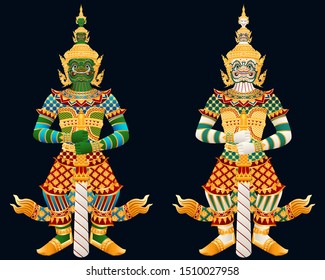 Thai Giant guardian graphic vector