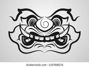 Thai Giant Monster vector eps10. outline design for poster, tattoo, logo.