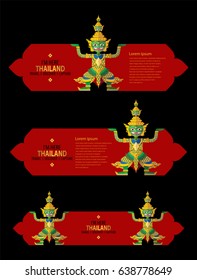 Thai giant ramayana flat design banner.