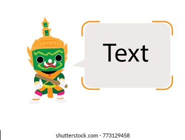 Thai giant ramayana vector ( Thai language name is Tosakanth ) side for write messages.