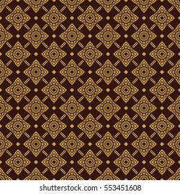 thai gold culture graphic art title pattern on brown background