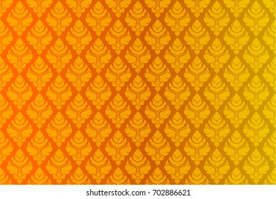 Thai golden vintage pattern vector abstract background