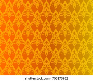 Thai golden vintage pattern vector abstract background