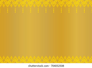 Thai golden vintage pattern vector abstract background frame