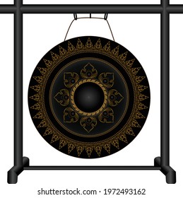 Thai gong black color with traditional pattern