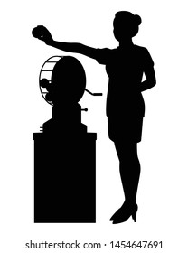 Thai government lottery staff woman silhouette vector