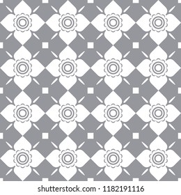 Thai gray flower vintage pattern