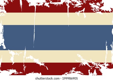Thai grunge flag. Vector illustration. Grunge effect can be cleaned easily.