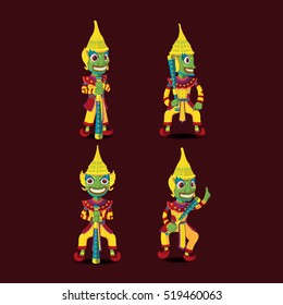 Thai Guardian Giant Character Mascot Vector