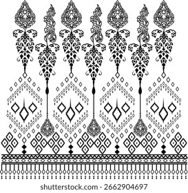 Herencia tailandesa a través de patrones sin costuras dibujados a mano.
Perfecto para la tela, la marca y el diseño cultural.
