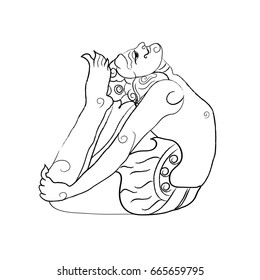 Thai Hermit Exercise with hand drawn illustration (Vector)