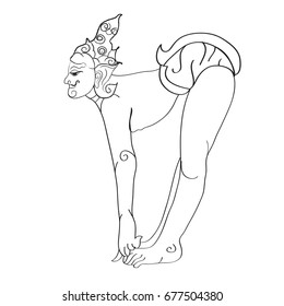 Thai Hermit Exercise with hand drawn illustration (Vector)