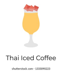 Thai iced coffee icon flat style vector 