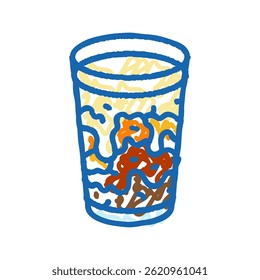 thai iced tea cuisine doodle icon sketch vector. thai iced tea cuisine sign. isolated symbol illustration
