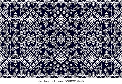 Thai ikat pattern figure tribal Thai geometric ethnic oriental pattern traditional on background.Aztec style,embroidery,abstract,vector illustration.design for texture,fabric,clothing,wrapping,carpet.