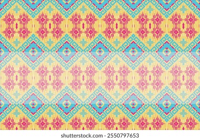 Thai ikat pattern figure tribal Thai geometric ethnic oriental pattern traditional on background.Aztec style,embroidery,abstract,vector illustration.design for texture,fabric,clothing,wrapping,carpet.