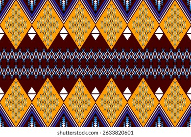 Patrón tailandés de Ikat – Diseño geométrico de Kanompiekpoon naranja-rojo