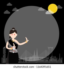 Thai and international ghost, halloween day, Thai traditional female dancer