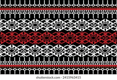 Thai Isan Pattern. Black, Red, Blue, Pink, Design for print on demand, book cover, scarf, salong