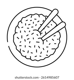 thai jasmine rice cuisine line icon vector. thai jasmine rice cuisine sign. isolated contour symbol black illustration