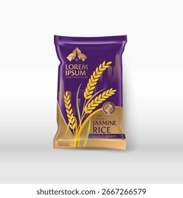 Diseño de empaquetado de arroz de jazmín tailandés