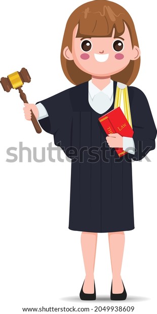 Thai Lawyer Holding Gavel Professions Character Stock Vector (Royalty ...