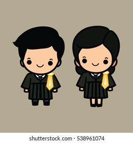 Thai Lawyers man and woman in Uniform