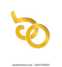 The Thai letters number 60 are gold colored and have a beautiful ornate pattern.