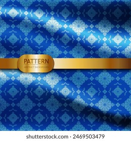Thai luxury pattern blue background vector illustration. Lai Thai element pattern. Dark blue theme for text-based compositions: ads, book covers, Digital interfaces, print design templates.