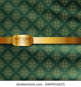Thai luxury pattern green background vector illustration. Lai Thai element pattern. Dark green theme for text-based compositions: ads, book covers, Digital interfaces, print design templates.