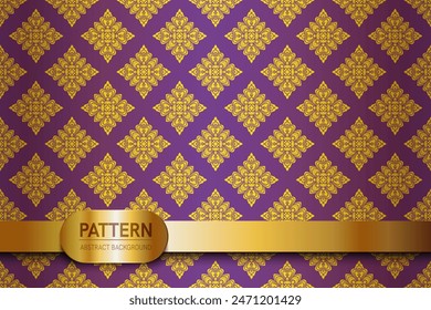Thai luxury pattern purple background vector illustration. Lai Thai element pattern. Dark purple theme for text-based compositions: ads, book covers, Digital interfaces, print design templates.