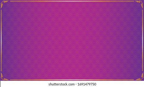 Thai Luxury Purple Background With Golden Frame Wallpaper With Floral Patterns
