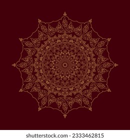 thai mandala art pattern design .thai vintage decorative ornament.mandala gold background