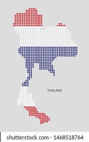 Thai Map Design Flag Thai Square, White Background.