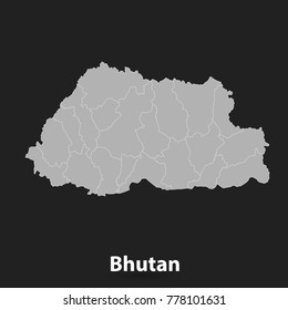 Thai map gray on black background.vector illustration.