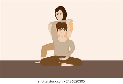 Thai massage, body contortion massage