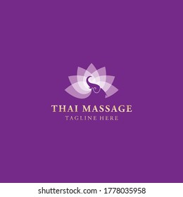 Thai massage. elephant and lotus logotype. Asian health and beauty logo template. Vector ethnic ornamental design for beauty salons, spa, massage, saunas, healthcare and medicine.