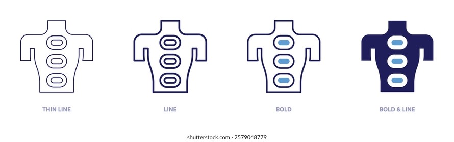 Thai massage icon in 4 different styles. Thin Line, Line, Bold, and Bold Line. Duotone style. Editable stroke.
