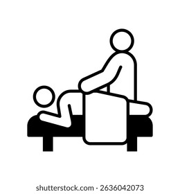 Ilustración vectorial de contorno de icono de masaje tailandés