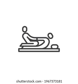 Thai massage line icon. linear style sign for mobile concept and web design. Spa massage outline vector icon. Symbol, logo illustration. Vector graphics