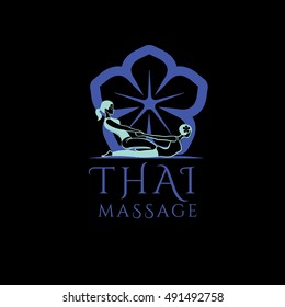Thai massage vector logo design template. Spa and wellness vector . Health care sign (symbol, icon, illustration)
