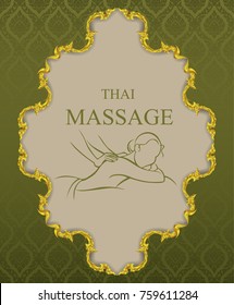 thai massage vintage background vector illustrator