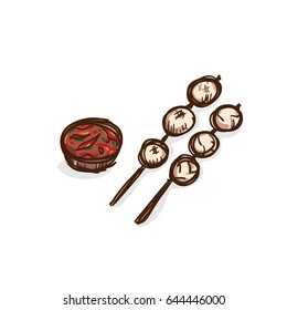 thai meat ball drawing object