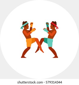 Thai men boxing icon