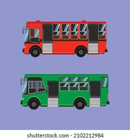 thai mini-bus open the door for passenger come inside. vector illustration eps10.