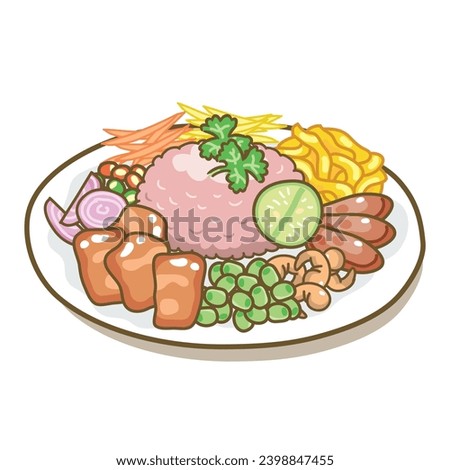 Thai Mixed Rice and Stir Fried with Shrimp Paste