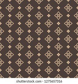Thai modern repeat pattern in brown and gold color