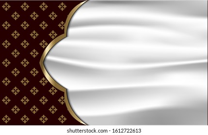 Thai modern Traditional with Luxury Smooth Silver Texture background, Thai art element Traditional design for greeting cards, Menu or your idea. Luxurious, vintage fashion style. vector illustration.