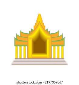 Thai Monastery temple isolated icon