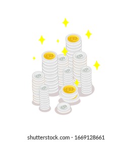 Vector de dinero tailandés de fondo blanco